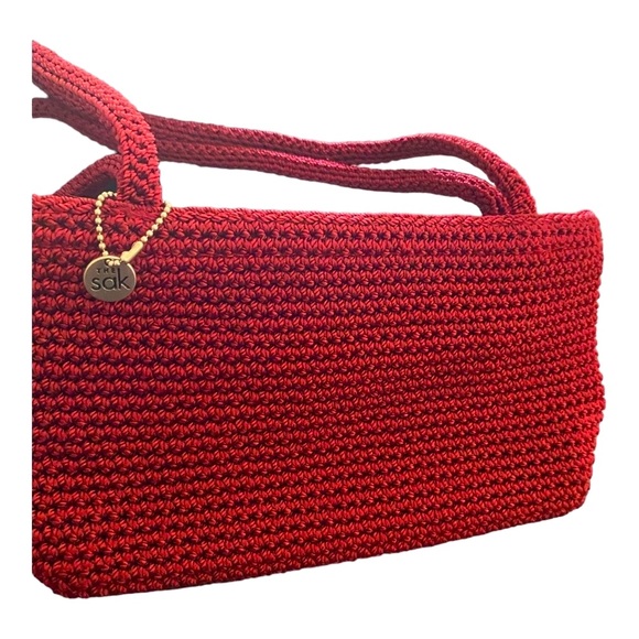 Vintage 👛 Boho Crochet purse by The Sak | Deep Red | Hand Bag | Hand Purse - Picture 4 of 6